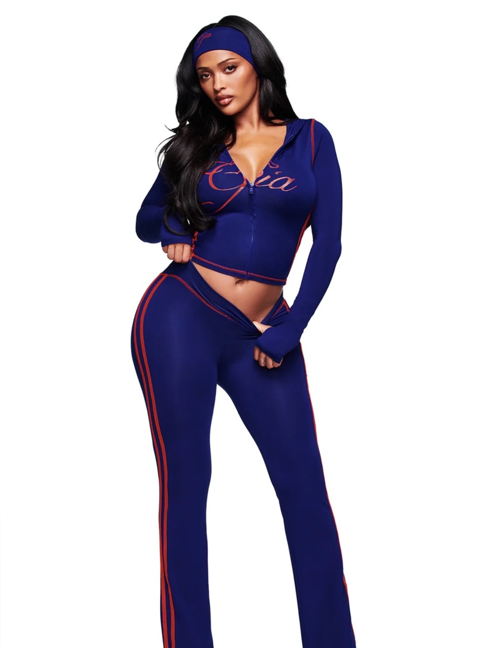 I.Am.Gia  Two-Piece Navy & Red Lounge Set